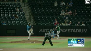 Cameron Decker singles on a ground ball to center fielder Colby Shade. Nico Perez scores.