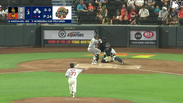 Donovan Walton homers (1) on a fly ball to right center field.