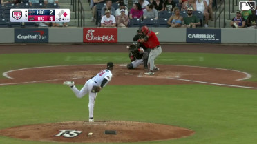 Cortland Lawson called out on strikes and T.J. White caught stealing 2nd, catcher Ty Hanchey to second baseman Diego Velasquez to catcher Ty Hanchey.