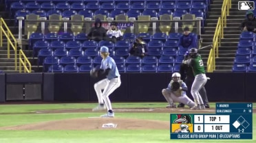 Logan Wagner singles on a sharp ground ball to third baseman Luke Hill. Eduardo Quintero scores. Logan Wagner out at 2nd, third baseman Luke Hill to second baseman Jeffrey Mercedes.