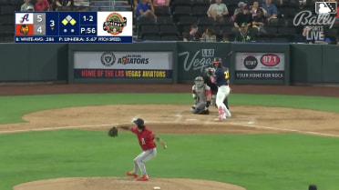 Tommy White singles on a sharp line drive to left fielder Jordan Lawlar. Michael Stefanic scores. Joey Meneses to 2nd.