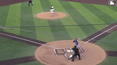 Cameron Nelson doubles (2) on a line drive to right fielder Carlos Jimenez. Clayton Gray scores.