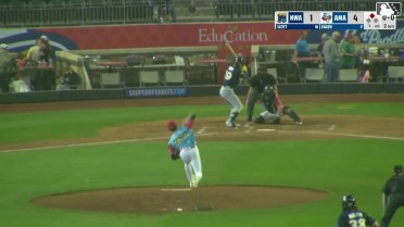 Connor Scott singles on a line drive to left fielder Manuel Pena. Jorge Alfaro scores.