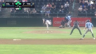 Jose Alpuria grounds into a double play, shortstop Capri Ortiz to second baseman David Mershon to first baseman Ryan Nicholson. Kayson Cunningham out at 2nd. Jose Alpuria out at 1st.