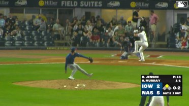 Ethan Murray doubles (1) on a sharp line drive to right fielder Kevin Alcántara. Greg Jones scores.