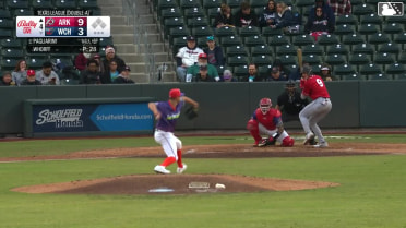 Caleb Cali homers (6) on a fly ball to center field.