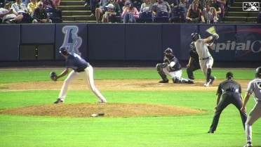 Andry Lara records the second strikeout of his start