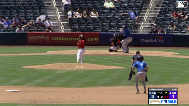 Alex Freeland singles on a ground ball to center fielder Drew Avans. Zach Ehrhard scores.