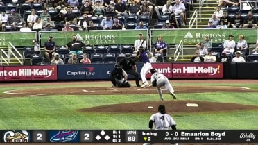 Emaarion Boyd homers (1) on a fly ball to left center field.