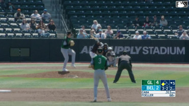 Starlyn Caba singles on a sharp line drive to left fielder Charles Davalan. Cam Clayton scores.