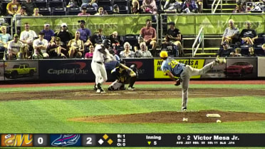 Victor mesa Jr. lines a three-run home run to center