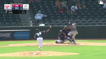 Josh Hood homers (12) on a fly ball to left field.