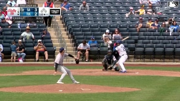 Frank Rodriguez homers (1) on a line drive to left center field.