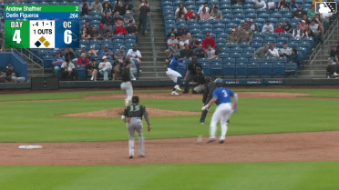 Derlin Figueroa singles on a ground ball to right fielder Esmith Pineda. Blake Mitchell scores. Chris Brito to 3rd.