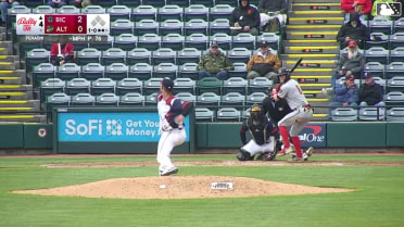 Jonah Cox triples (3) on a sharp line drive to right fielder Titus Dumitru.