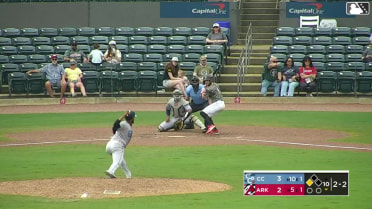 Blake Rambusch singles on a ground ball to left fielder Tyler Whitaker. Josh Hood scores.