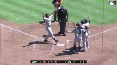 Walker Martin clubs his eighth homer of the year