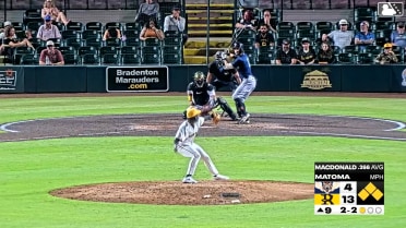 Zach MacDonald strikes out swinging.