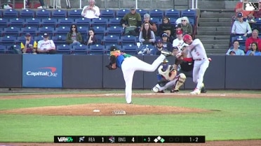 Jonathan Pintaro fans his third batter