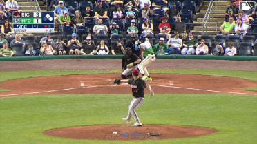 Dyan Jorge triples (1) on a ground ball to right fielder Jonah Cox. Skyler Messinger scores. Zach Kokoska scores.