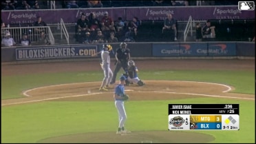 Xavier Isaac singles on a sharp line drive to right fielder Dasan Brown. Kamren James scores.