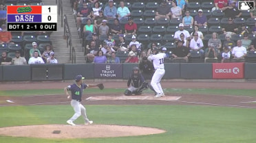 Caleb Bonemer homers (16) on a fly ball to left center field. Ely Brown scores.