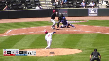 Austin Hendrick singles on a ground ball to shortstop Karson Simas. Cam Collier scores. Cade Hunter to 2nd.