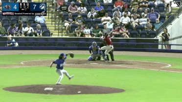 Tyler Rodriguez doubles (1) on a line drive to left fielder Jose Pirela. Luis Lameda scores. Kevin Garcia to 3rd.