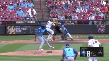 Luis Castillo doubles (20) on a ground ball to right fielder Alexey Lumpuy. Eric Bitonti scores.
