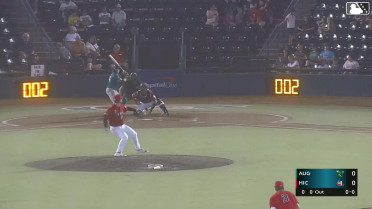 Matt Scannell triples (1) on a line drive to right fielder Marco Argudin. Juan Mateo scores.