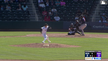 Aramis Garcia homers (1) on a fly ball to left field.