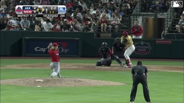 Nelson Velázquez homers (7) on a fly ball to center field. Blaze Jordan scores. Bligh Madris scores.