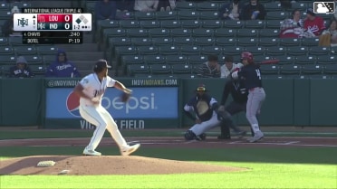 Michael Chavis singles on a sharp line drive to center fielder Jhostynxon Garcia. Edwin Arroyo scores.