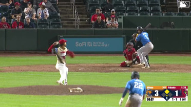 Brennan Milone homers (1) on a fly ball to center field. Ryan Lasko scores.