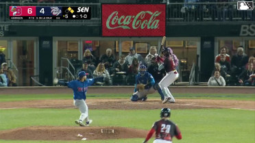 Liover Peguero doubles (14) on a line drive to left fielder RJ Schreck. Carter Kieboom scores. Bryan De La Cruz to 3rd.