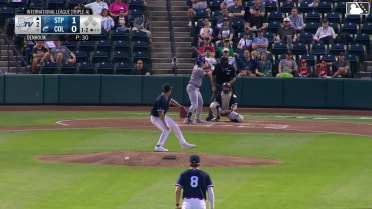 Tristan Gray homers (1) on a fly ball to right center field.