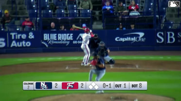 Dante Nori triples (3) on a sharp line drive to right fielder Eddie Micheletti Jr.