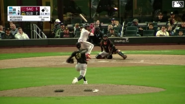 Nelson Rada doubles (1) on a fly ball to left fielder Victor Bericoto. Christian Moore scores.