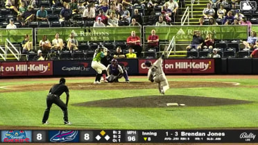 Brendan Jones doubles (3) on a fly ball to center fielder Carter Trice. Fenwick Trimble scores.