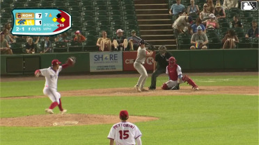 Dallas Macias out on a sacrifice fly to center fielder Carter Mathison. Dixon Williams scores.