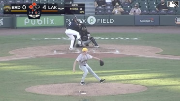 Chris Meyers homers (1) on a fly ball to center field.
