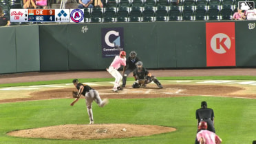 Devin Fitz-Gerald doubles (8) on a sharp line drive to center fielder Vance Honeycutt. Cortland Lawson scores. Devin Ortiz scores. Nick Mitchell scores.