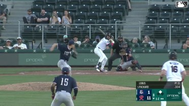 Spencer Packard singles on a line drive to right fielder Trevor Hauver. Patrick Wisdom scores.