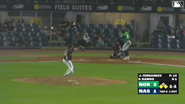 Bryan Ramos singles on a fly ball to right fielder Eddys Leonard. Sam Huff scores. Willy Vasquez to 2nd.