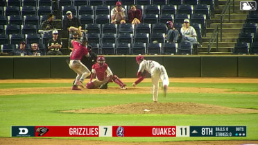 Roldy Brito singles on a line drive to right fielder Lucas Ramirez. Cameron Nelson scores.