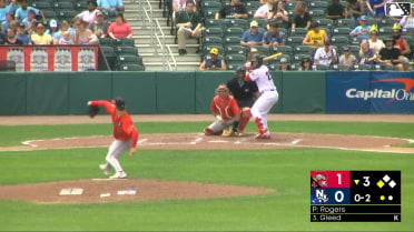 Nick Goodwin doubles (20) on a sharp line drive to left fielder Matt Fraizer. Mathieu Vallee scores.