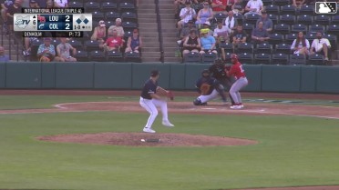 Francisco Urbaez out on a sacrifice fly to center fielder Petey Halpin. Carlos Jorge scores.
