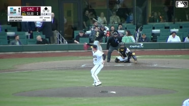 Grant McCray doubles (4) on a sharp line drive to left fielder Chris Taylor. Buddy Kennedy scores.