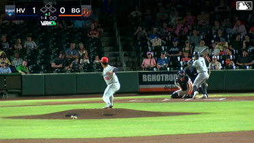 Enmanuel Tejeda doubles (6) on a line drive to center fielder Aidan Smith. Roderick Arias scores.