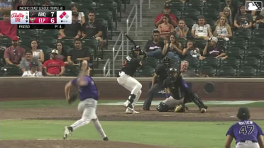 Ethan Salas out on a sacrifice fly to right fielder Jordan Beck. Bryce Johnson scores.